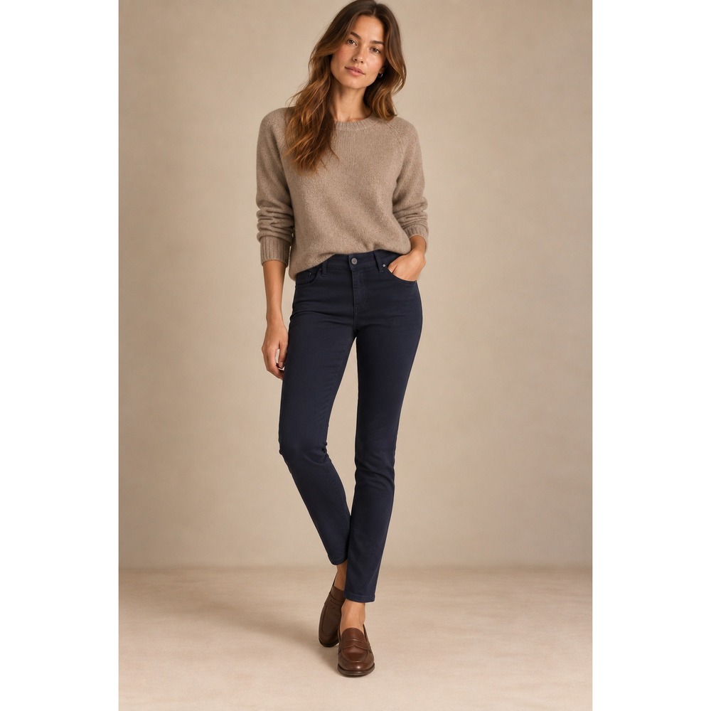 Chicos The Platinum Jegging Slim Fit Tapered Leg Pants Oblivion Navy Size 3P NEW